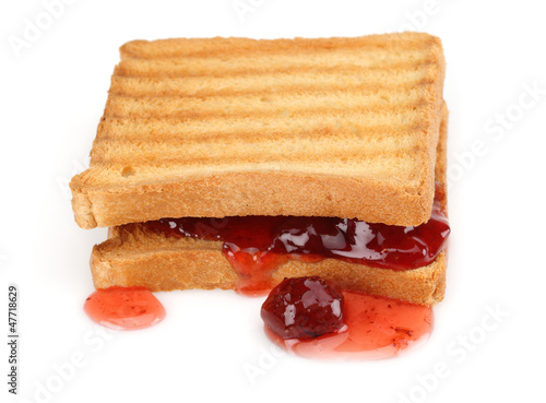 Toasted bread and Strawberry jam