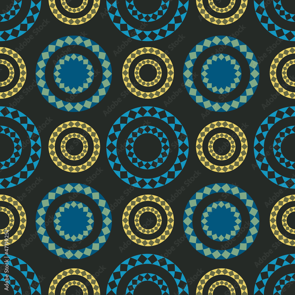 Seamless blue and yellow circles Seamless blue and yellow circles