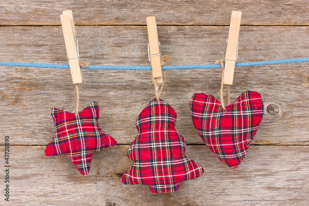 Star, christmas tree and heart Star, christmas tree and heart