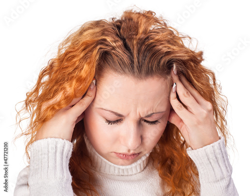 woman suffering from headache photo