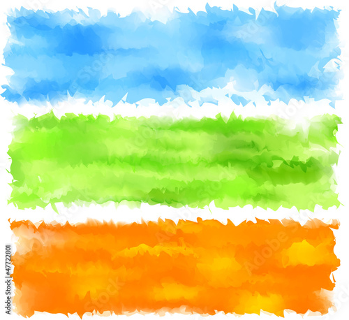 Spring watercolor abstract banners.