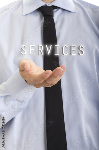 Businessman hold services concept