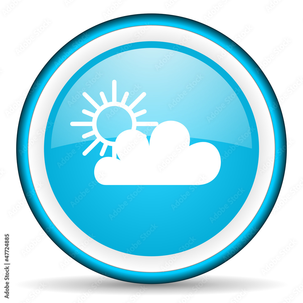 weather forecast blue glossy icon on white background weather forecast blue glossy icon on white background