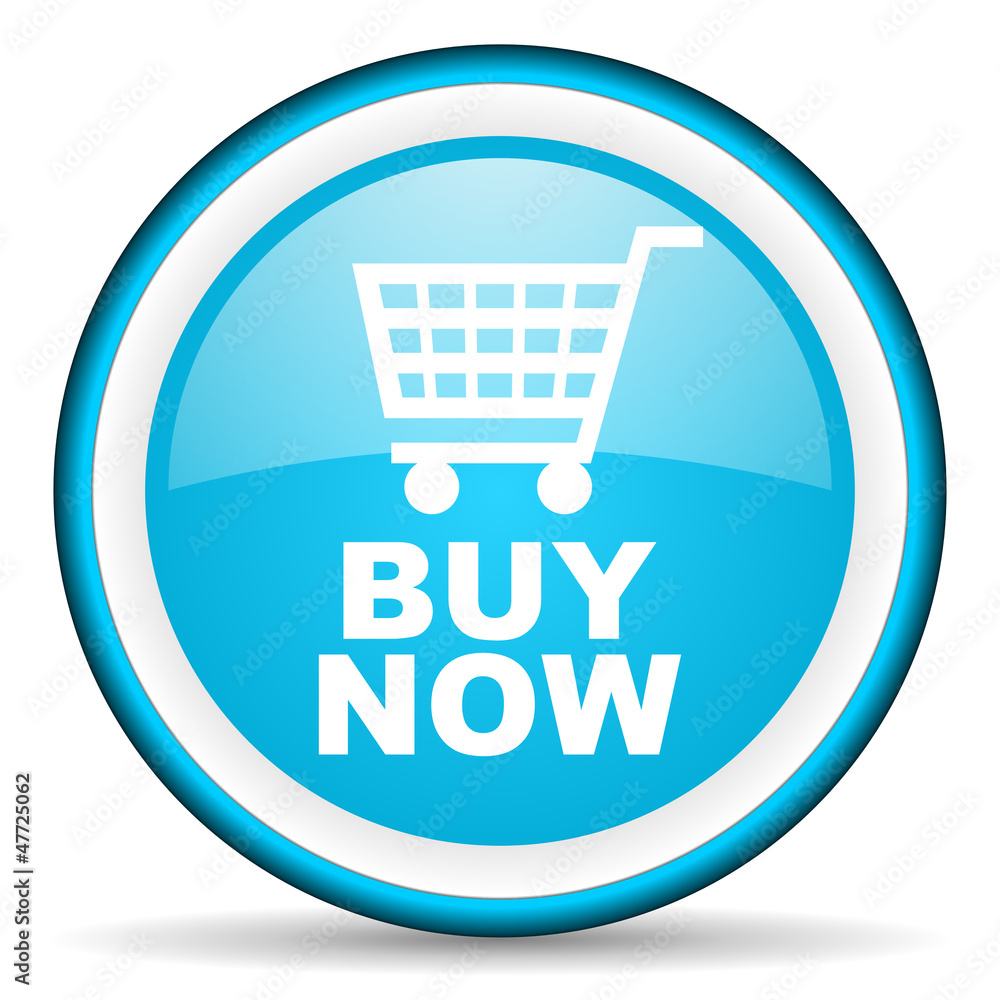 buy now blue glossy icon on white background buy now blue glossy icon on white background