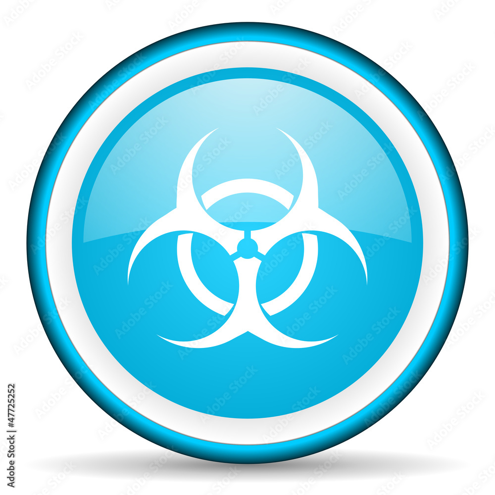 virus blue glossy icon on white background virus blue glossy icon on white background