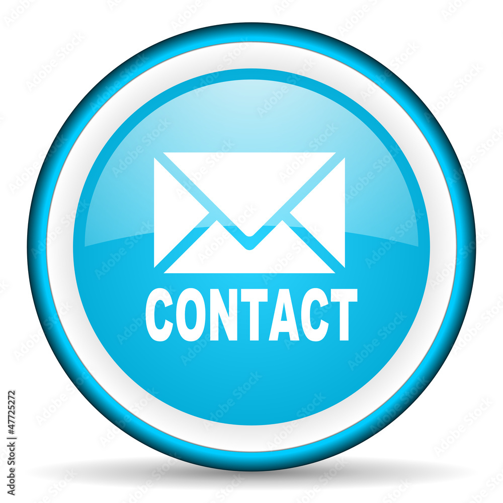contact blue glossy icon on white background contact blue glossy icon on white background
