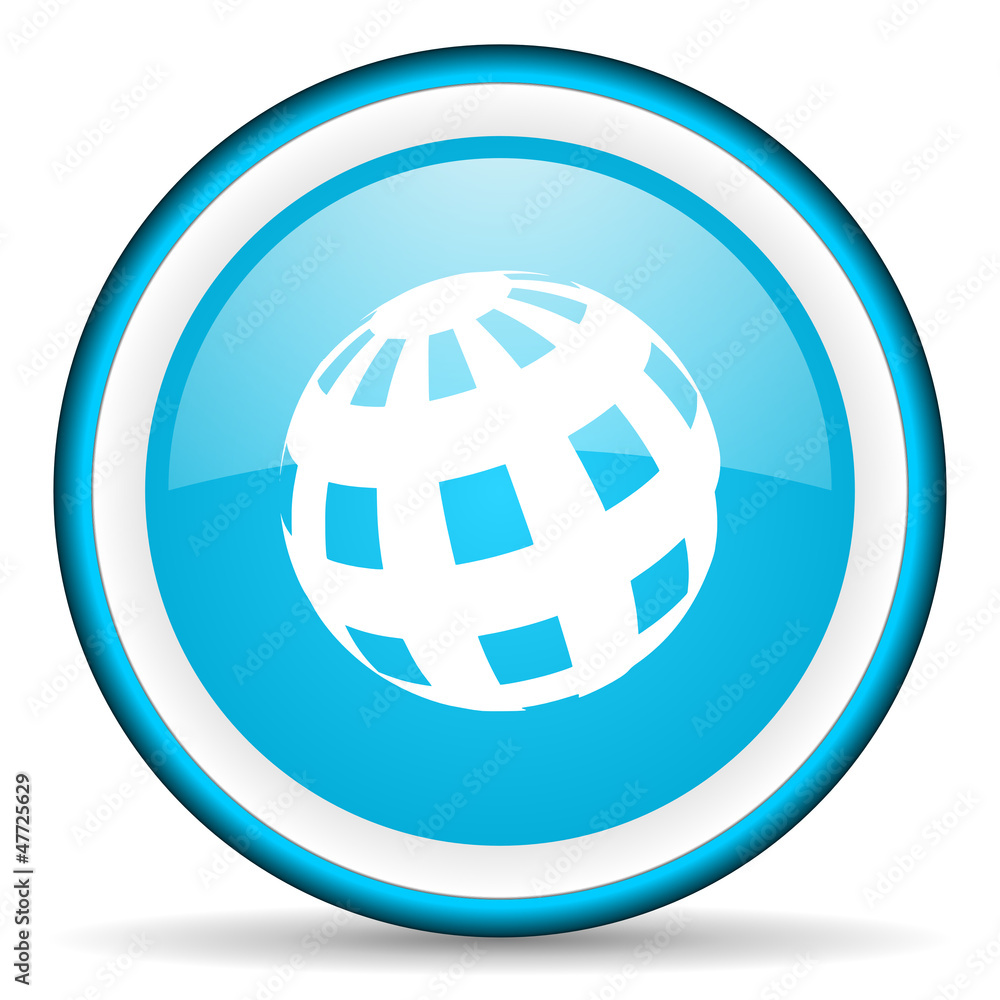 earth blue glossy icon on white background earth blue glossy icon on white background