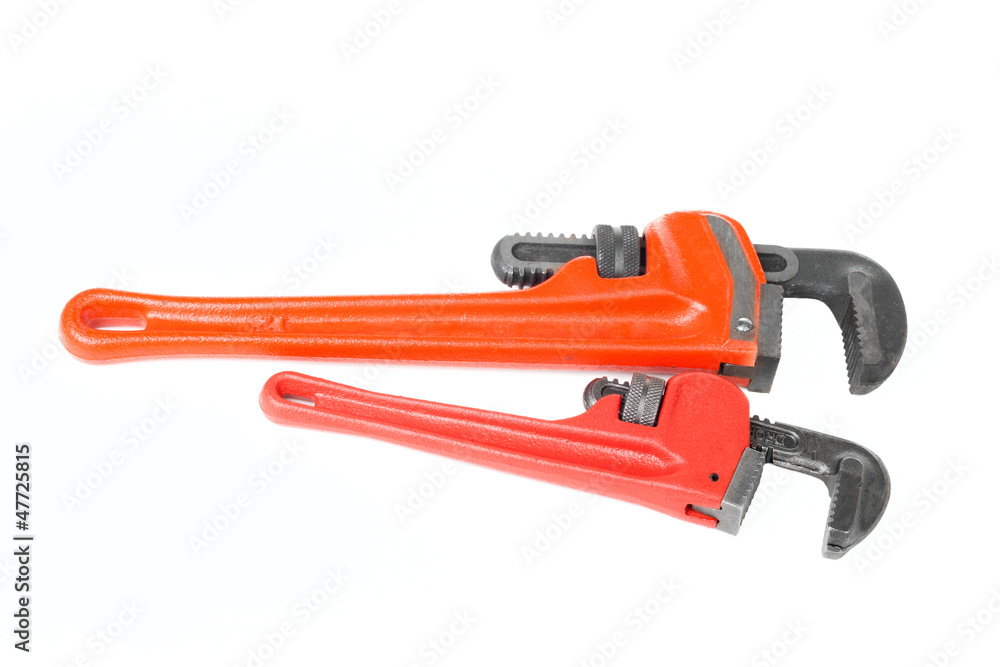 Pair of red monkey wrenches Pair of red monkey wrenches