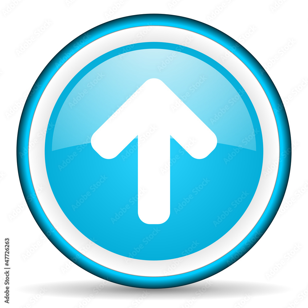 arrow up blue glossy icon on white background arrow up blue glossy icon on white background