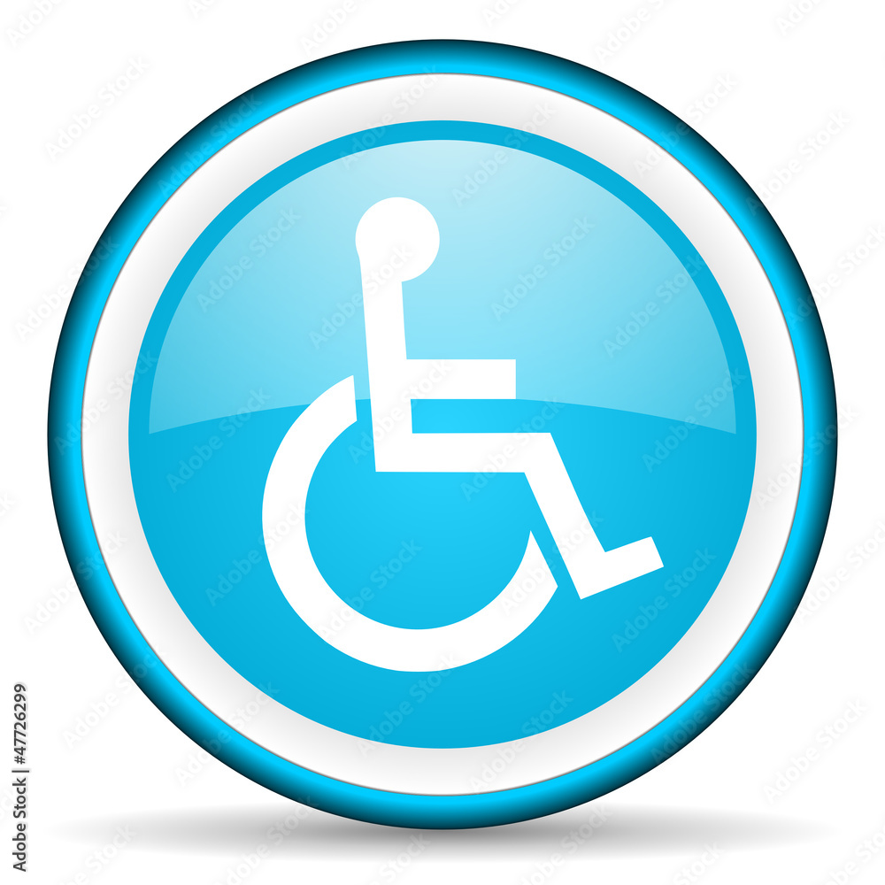 accessibility blue glossy icon on white background accessibility blue glossy icon on white background
