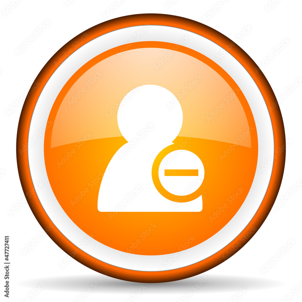 remove contact orange glossy icon on white background remove contact orange glossy icon on white background
