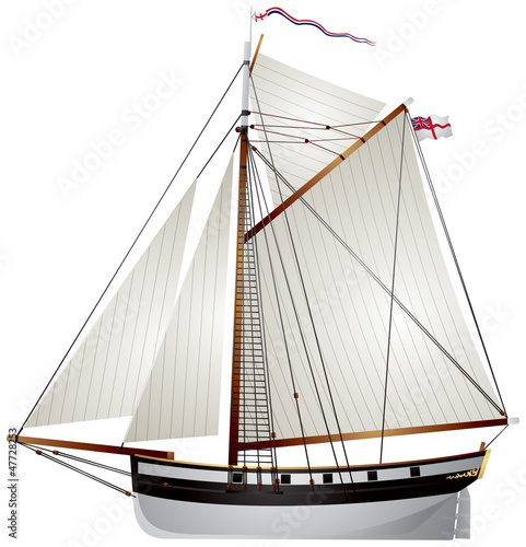 Sailboat ancient yacht
