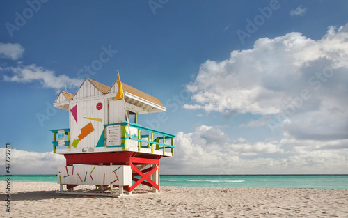 Miami Beach, Florida colorful lifeguard house © FotoMak