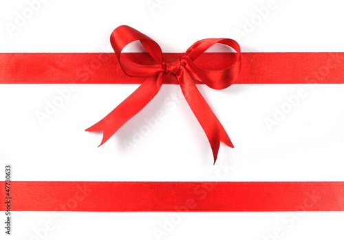red ribbon, isolated on white background