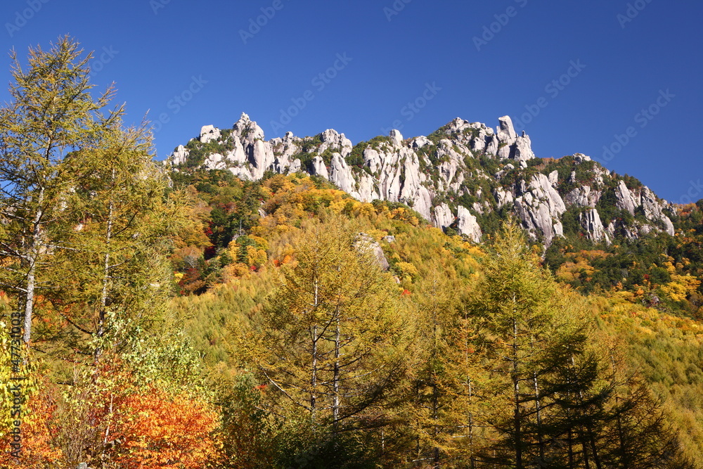 Mt. Mizugaki in autumn, Yamanashi, Japan Mt. Mizugaki in autumn, Yamanashi, Japan
