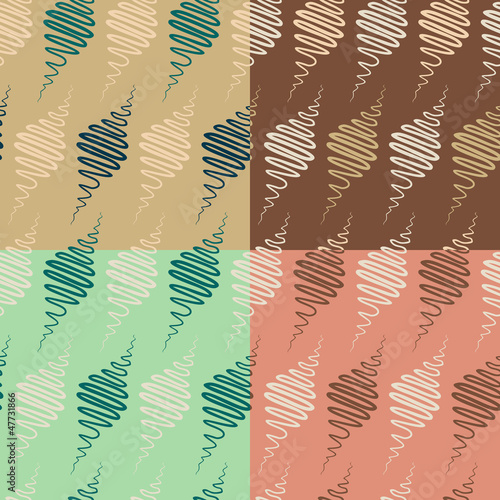 abstract spindle  seamless pattern set
