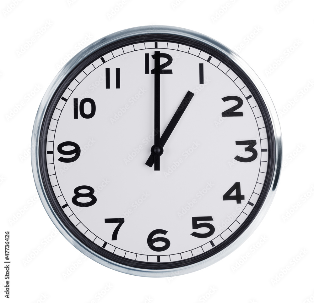 Wall clock shows the time Wall clock shows the time