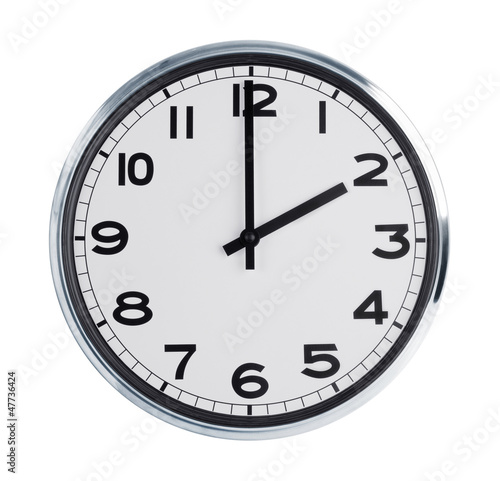 Wall clock shows the time