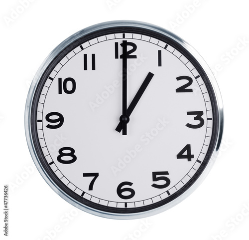Wall clock shows the time