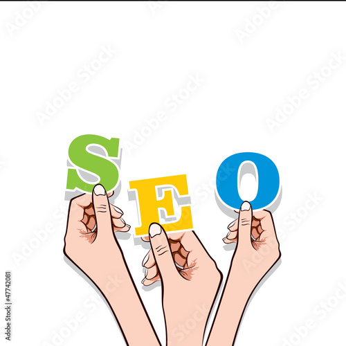 Wallpaper Mural SEO text in hand stock vector Torontodigital.ca