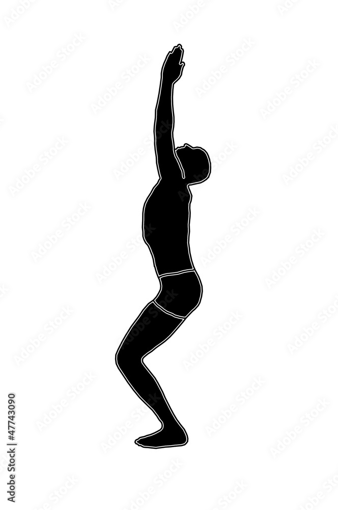 man practicing yoga in position