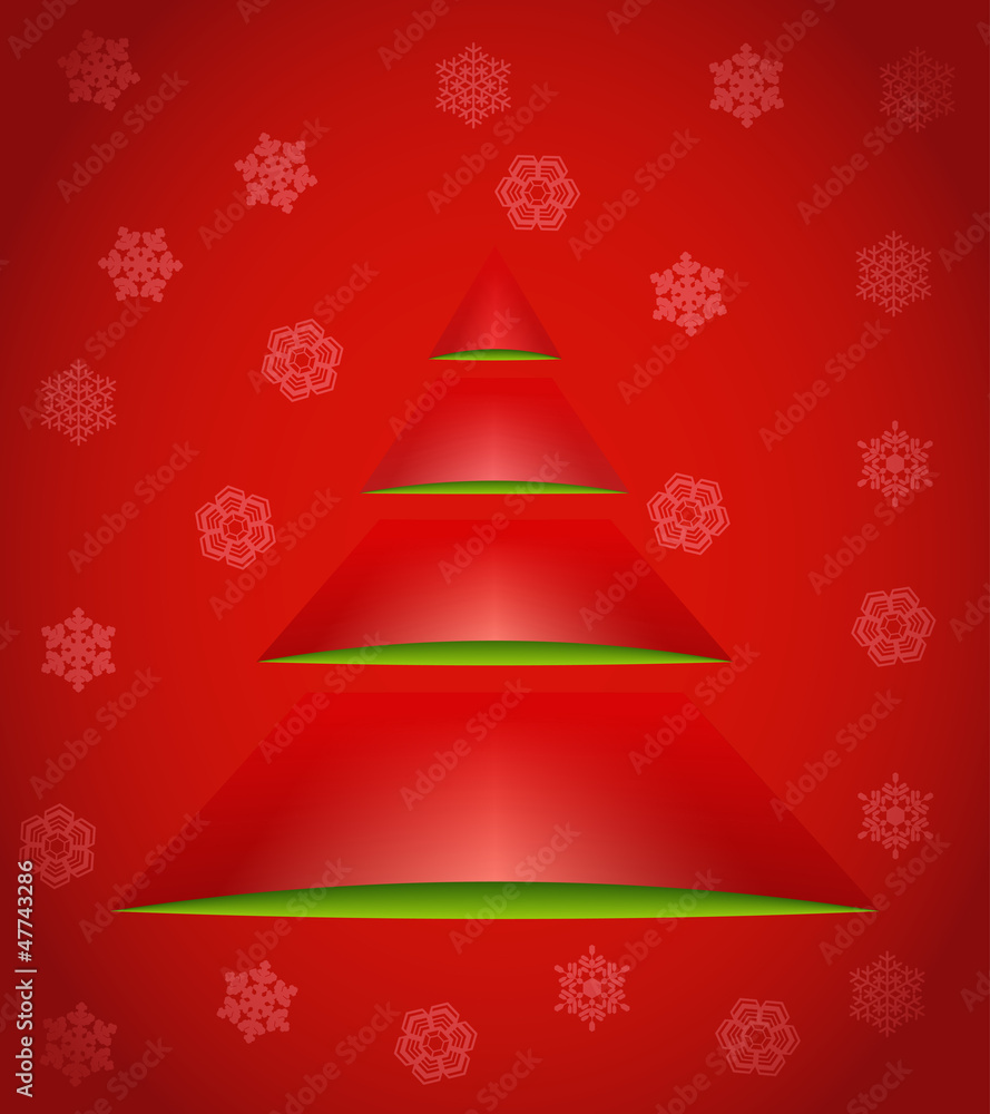 Christmas tree cut out from paper. Christmas tree cut out from paper.