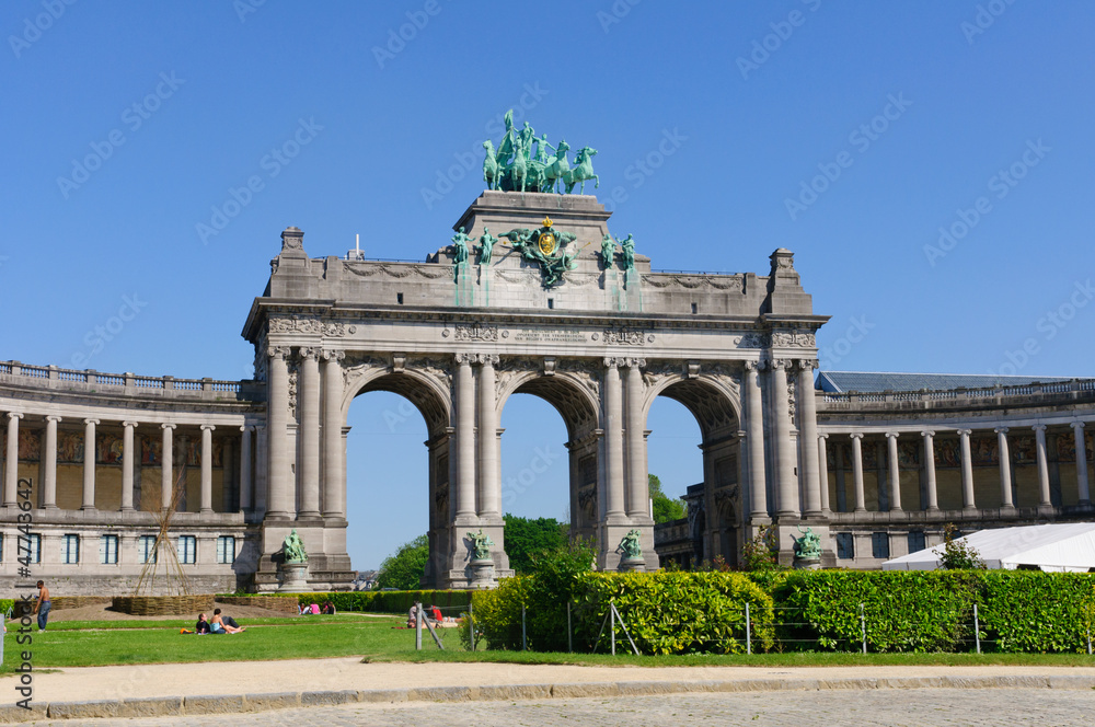 Arch of Cinquantenaire park in Brussels, Belgium