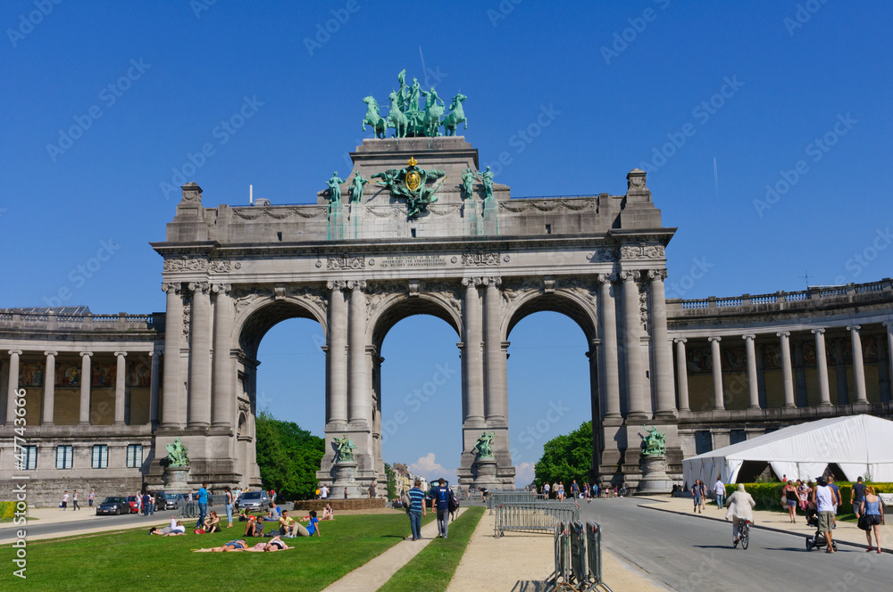 Arch of Cinquantenaire park in Brussels, Belgium