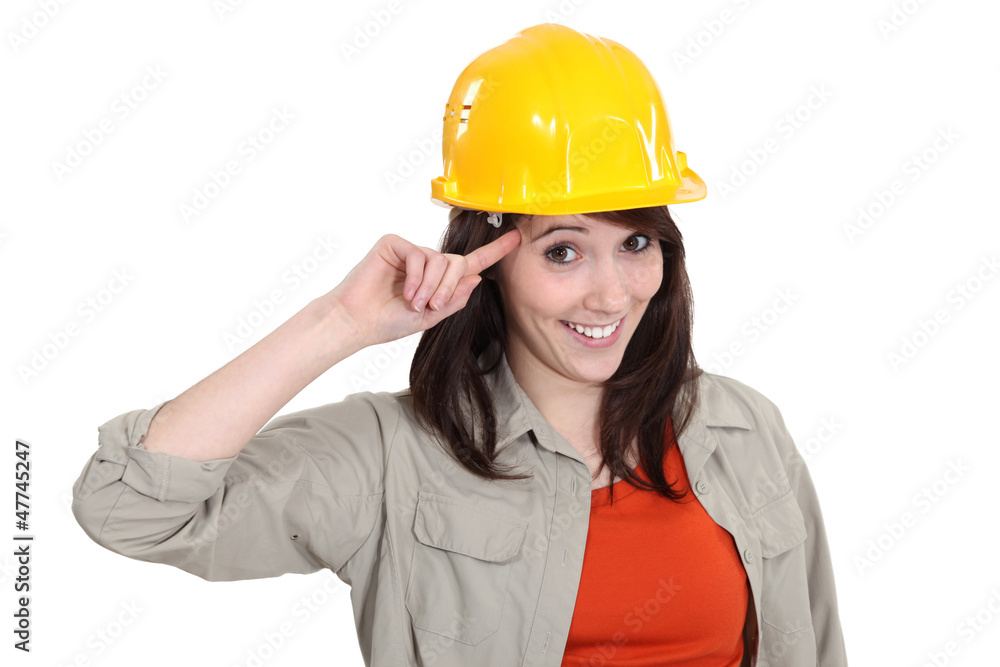 Worker making a crazy gesture Worker making a crazy gesture