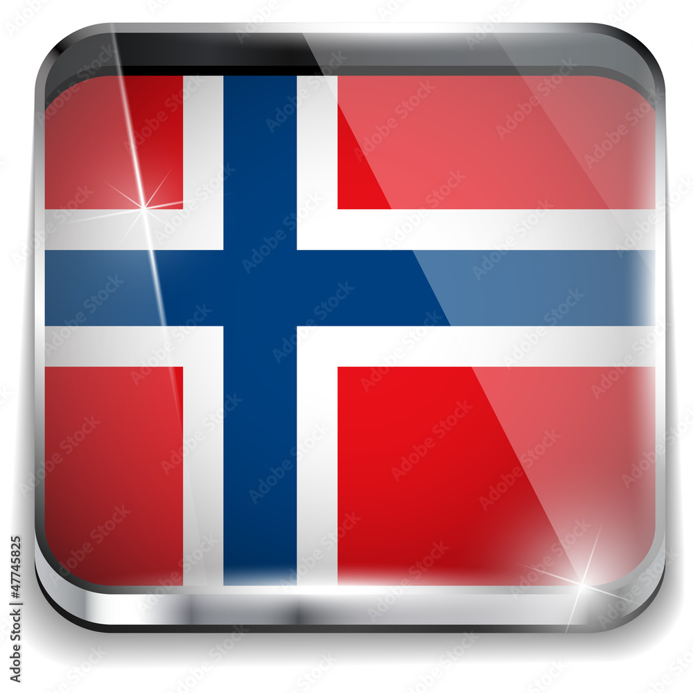 Fototapeta premium Norway Flag Smartphone Application Square Buttons