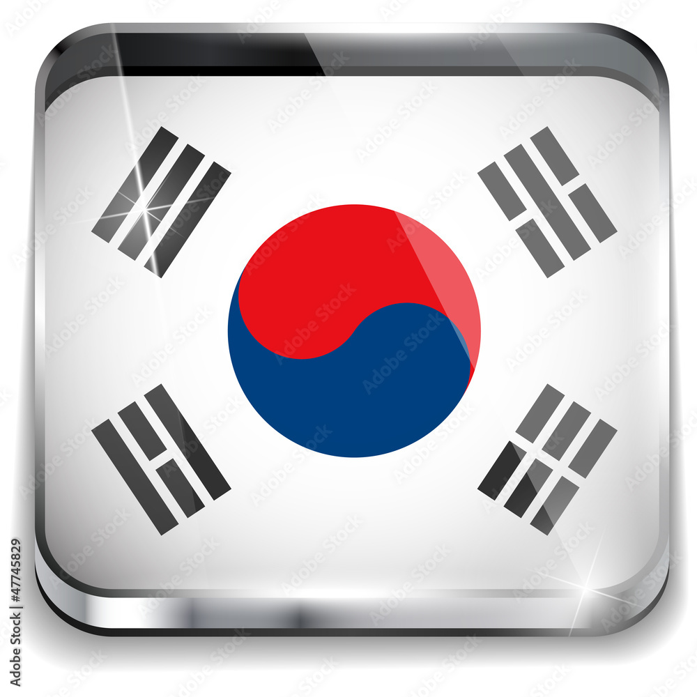 South Korea Flag Smartphone Application Square Buttons South Korea Flag Smartphone Application Square Buttons