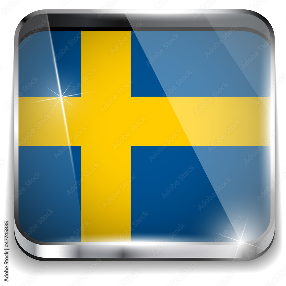Sweden Flag Smartphone Application Square Buttons Sweden Flag Smartphone Application Square Buttons