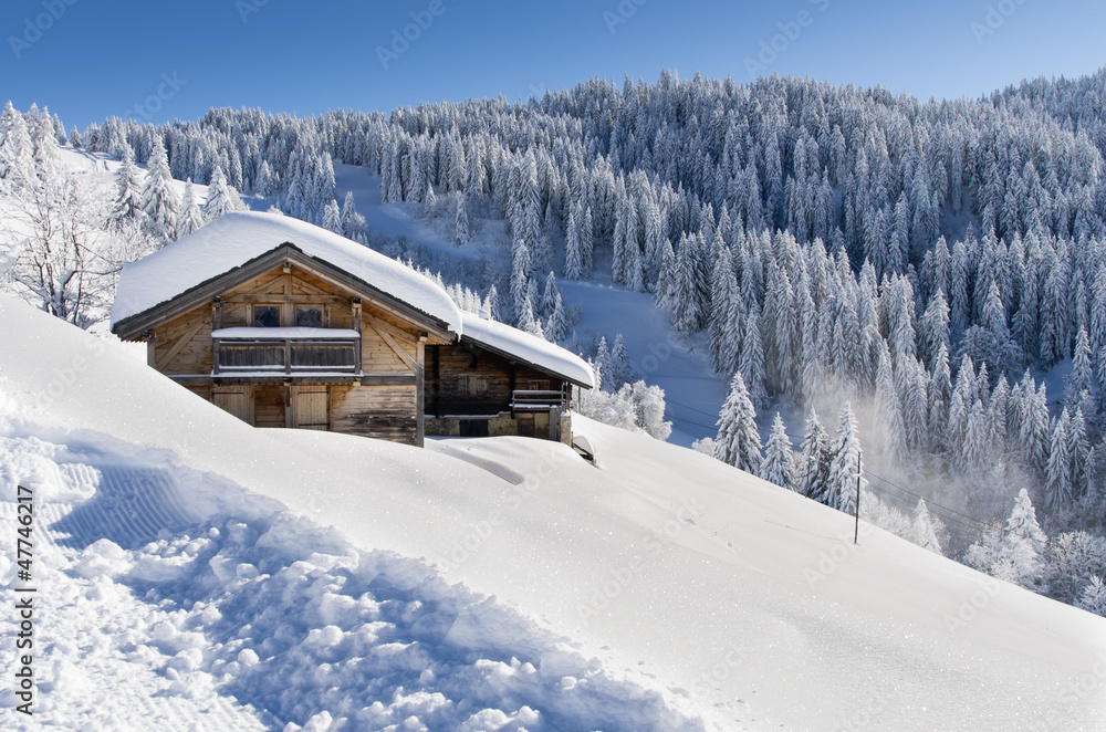 chalets enneigés