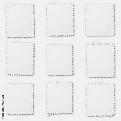 Blank stamp borders irregular indentation