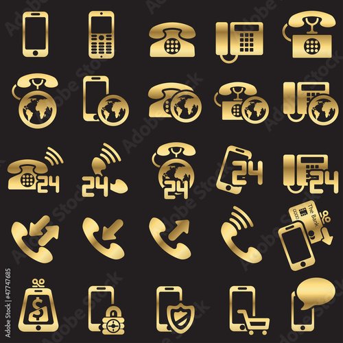 set of phone icons - Silhouettes