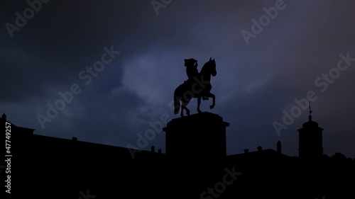 Portugal Ducal Palace in Vila Vicosa night storm photo