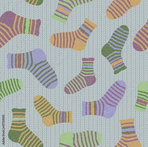 Colored socks seamless pattern
