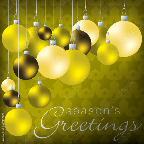 Bright group of baubles card in vector format.