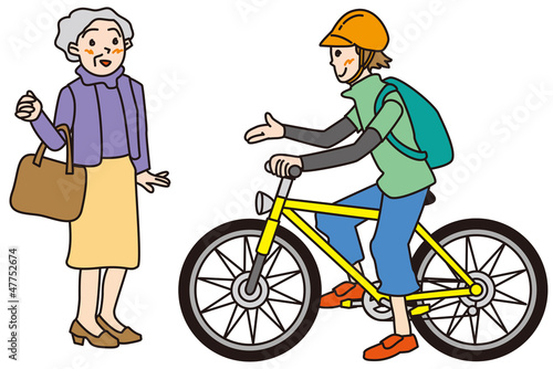 譲り合いの自転車走行