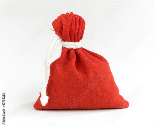 Red sack for keeping money or something