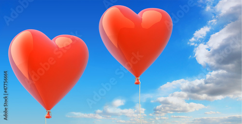 Liebesballons steigen gen Himmel