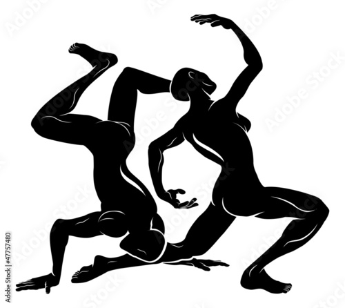 Stylised dancers illustration