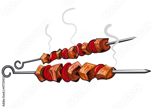 grilled meat kebab