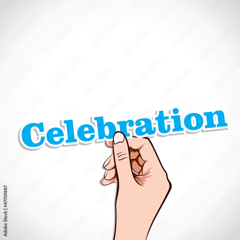 Celebration word in hand stock vector Celebration word in hand stock vector