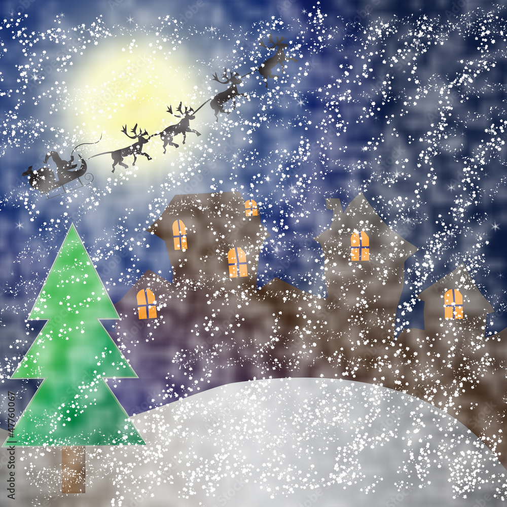 Fototapeta premium House on christmas day