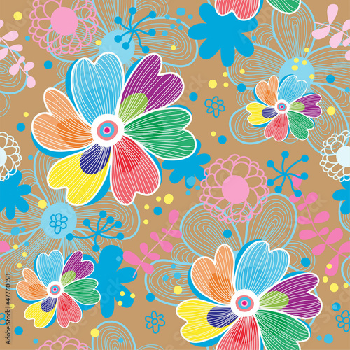 Fototapeta Naklejka Na Ścianę i Meble -  Floral seamless pattern in vector