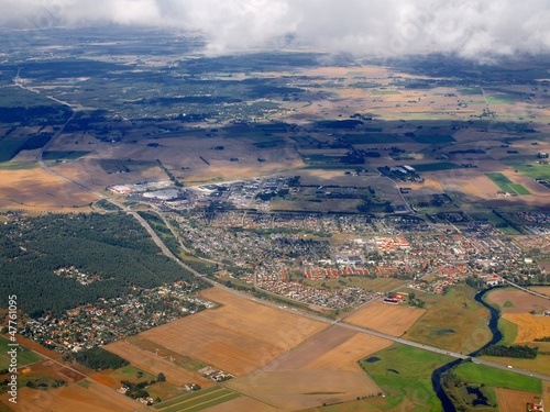Obraz na płótnie Aerial view of Loddekopinge city in Sweden w salonie