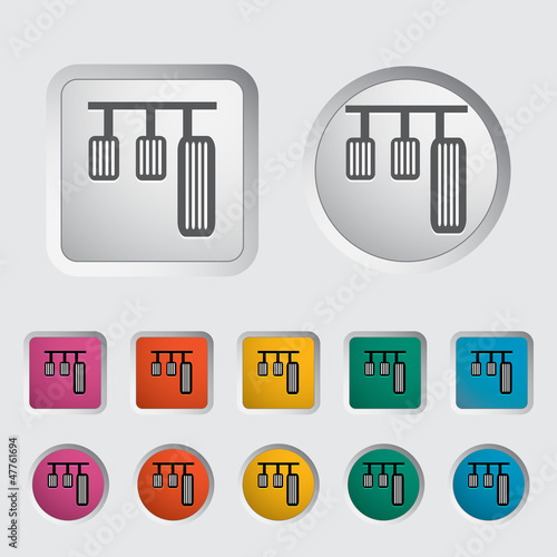 Pedal car single icon.