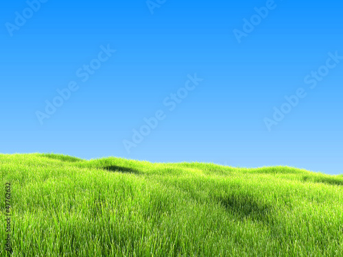 Green Grass Under Clear Blue Sky