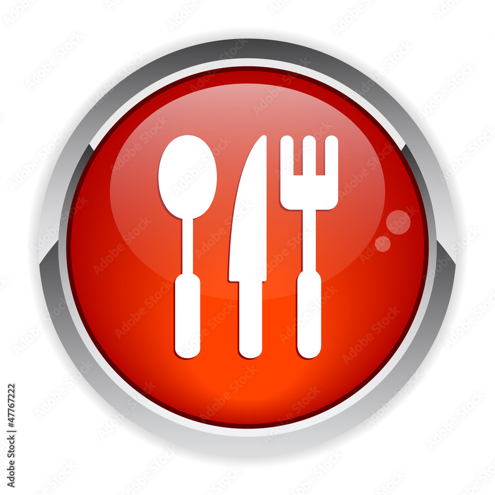 bouton internet cuisine icon red bouton internet cuisine icon red